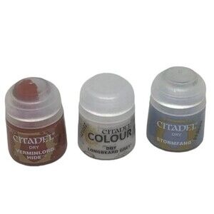Citadel Colour Paint DRY Verminlord Hide Longbeard Grey Stormfang Blue Lot 3 NEW